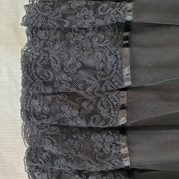 Forever 21 black lined tulle lace mini skirt whimsigoth edgy fairy witchy S/P - Picture 2 of 10